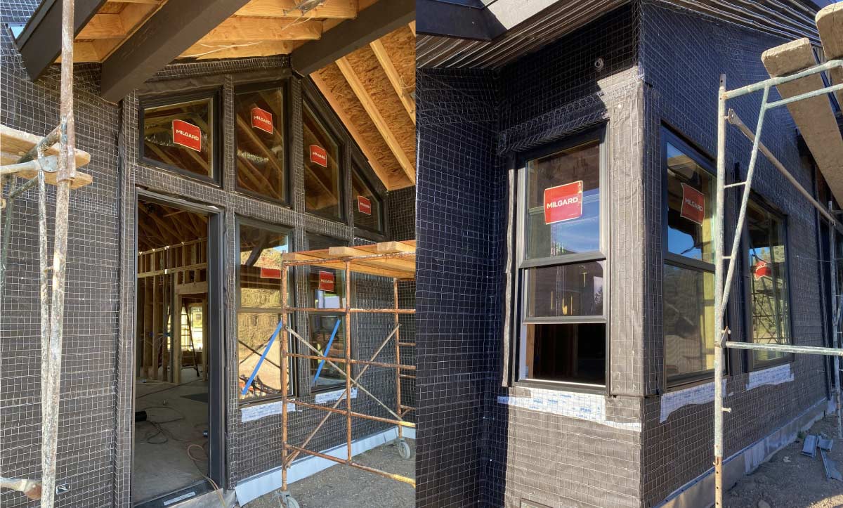 Applying-the-lath-for-the-three-coat-system Re-color with Acrylic finish